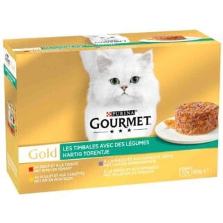 Gourmet Gold Raffiniertes Ragout 12 x 85 g - Fleisch Mix mit Gemüse (Lamm, Rind, Huhn, Truthahn)
