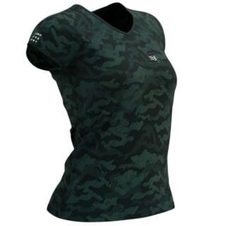 Compressport Damen Lauf-Trainings-T-Shirt SS XS Grün – Atmungsaktiv, leicht und bequem für Running und Workout