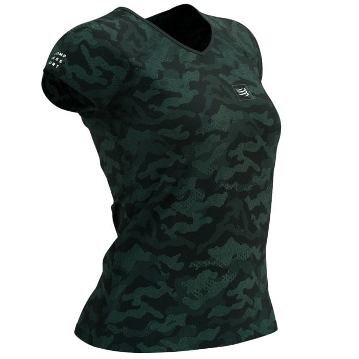 Compressport Damen Lauf-Trainings-T-Shirt SS XS Grün – Atmungsaktiv, leicht und bequem für Running und Workout