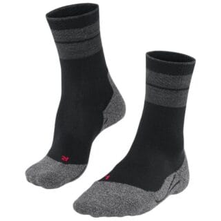 FALKE TK Stabilising Lauf-Socken für Herren 39-41, Wollmischung, Schwarz/Grau – Komfort & Unterstützung beim Laufen