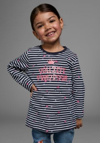 KIDSWORLD Langarmshirt "Vollzeit Prinzessin" Langarm, Basic-Passform, mit Sternmuster, Rundhalsausschnitt