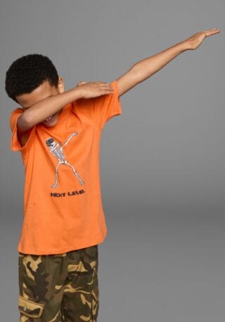 KIDSWORLD T-Shirt "Mit coolem Druck: NEXT LEVEL" Kurzarm, Basic-Schnitt, mit trendigen Statements und Sprüchen