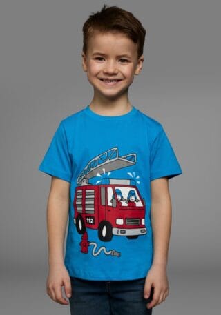 KIDSWORLD T-Shirt "Mit coolem FEUERWEHR Druck" Kurzarm, Basic-Passform, mit stylischem Druck, Rundhalsausschnitt
