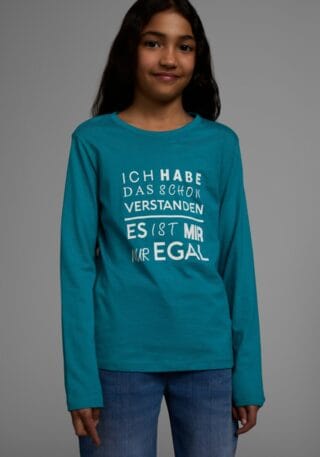 KIDSWORLD Langarmshirt "Ich hab das schon verstanden - es ist mir nur egal" Langarm, Basic-Passform, mit Statements/Sprüchen