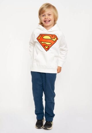 LOGOSHIRT Kapuzensweatshirt "DC - Batman Logo" mit stylischem Superman-Aufdruck