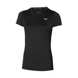 Mizuno Impulse Core SS Tee Gr. L Schwarz Damen - Leichtes T-Shirt für Lauf und Training