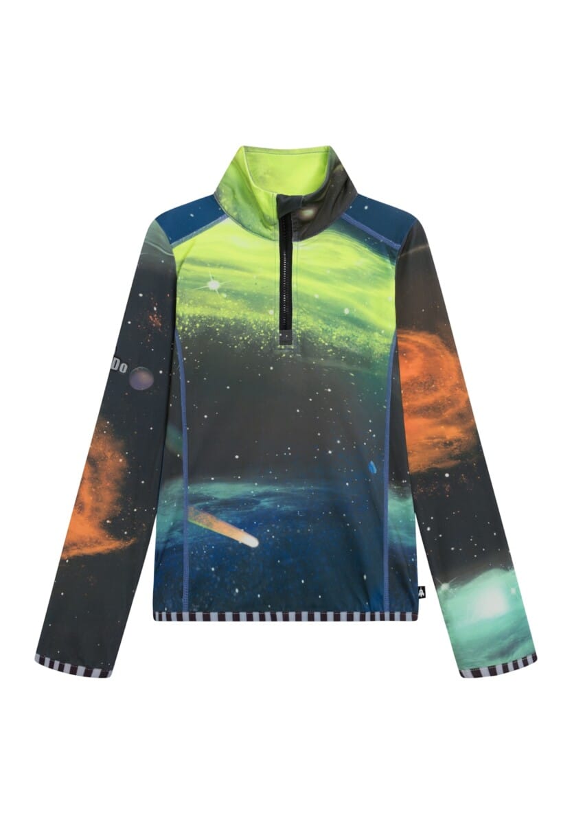 WeeDo Langarmshirt "SPACE" Feuchtigkeitsregulierendes Funktionsshirt für Kinder