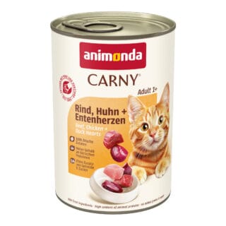 animonda Carny Adult 6 x 400 g - Rind, Huhn & Entenherzen