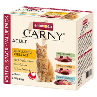 animonda Carny Pouch Multipack 8 x 85 g - Geflügel-Vielfalt (3 Sorten)