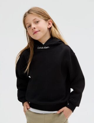 Calvin Klein Jeans Kapuzensweatshirt "NECK EMBRO LOGO TERRY HOODIE", für Kinder bis 16 Jahre, Logo-schriftzug