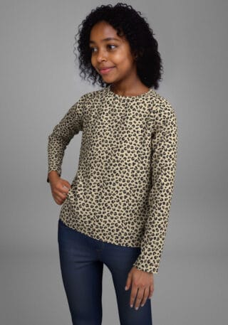 KIDSWORLD Langarmshirt "Shirt in Leo-Optik" Modischer Animal-Print