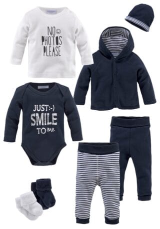 KIDSWORLD Starterpaket "8tlg. Baby-Set" Set, 8, 8 Stk. aus Bio-Baumwolle