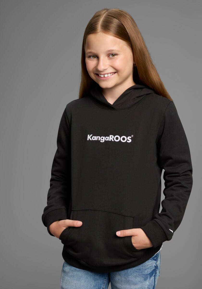 KangaROOS Kapuzensweatshirt "Hoodie mit Logoprint", Langarm, bedruckt, aus Sweatware mit Baumwolle, mit Kängurutasche