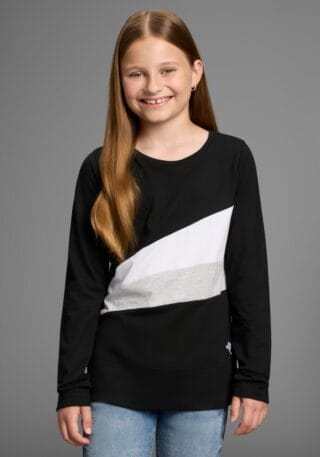 KangaROOS Langarmshirt "mit coolem Colourblocking", mit Kangaroos Logo und Stickerei