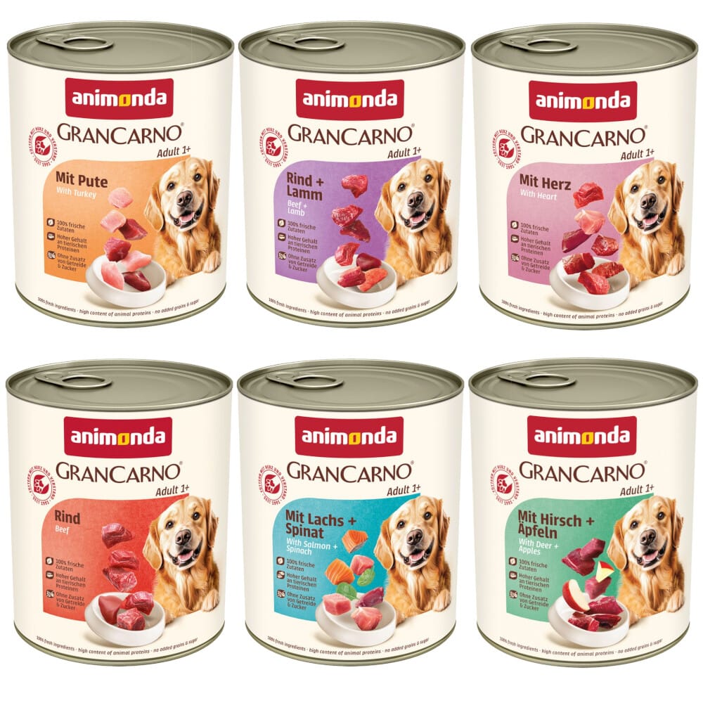 animonda GranCarno Original Adult 6 x 800 g - Herzhafte Variation (6 Sorten)