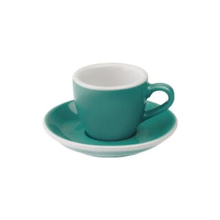 Espressotasse mit Untertasse Loveramics Egg Teal, 80 ml