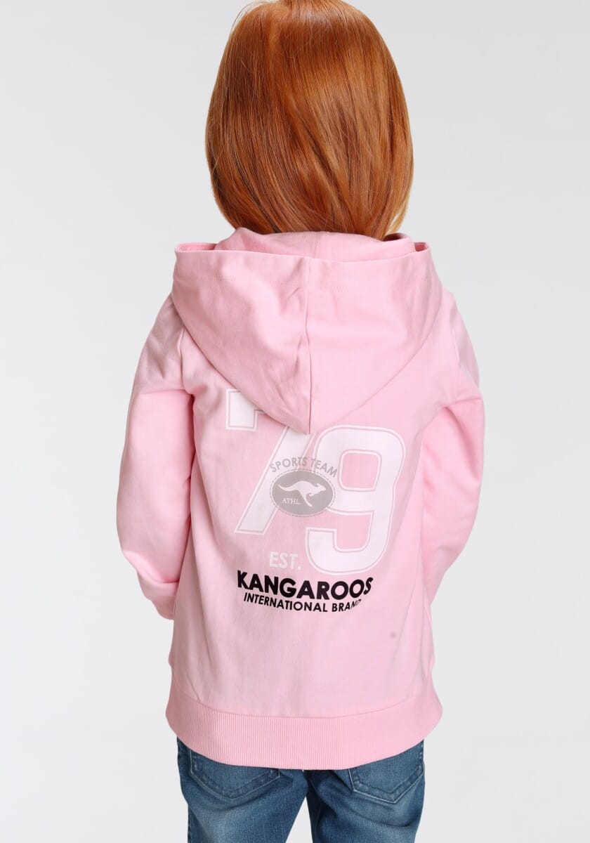 KangaROOS Kapuzensweatshirt "Kleine Mädchen", Langarm, hüftlange Basic-Passform, stylischer Druck