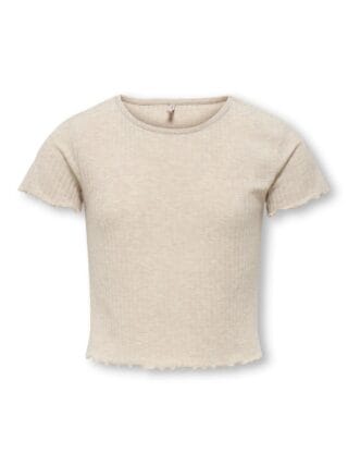 KIDS ONLY T-Shirt "KOGNELLA S/S O-NECK TOP NOOS JRS" mit süßer Wellenkante
