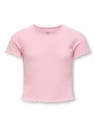 KIDS ONLY T-Shirt "KOGNELLA S/S O-NECK TOP NOOS JRS" mit süßer Wellenkante