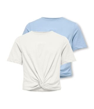 KIDS ONLY T-Shirt "KOGREX S/S KNOT TOP JRS 2-PACK" Packung, 2 tlg. Baumwolle, regular fit