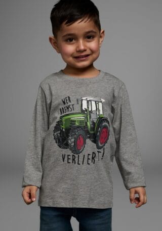 KIDSWORLD Langarmshirt "WER BREMST, VERLIERT" Langarm, dehnbares Material, aus Baumwolle und Viskose