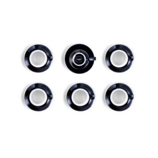 Set von Espressotassen mit Untertassen Loveramics Egg Denim, 80 ml, 6 Stk.