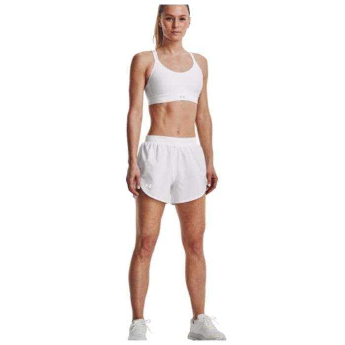 Under Armour Fly By Elite 3" Shorts Damen XL Weiß - Leicht & Atmungsaktiv
