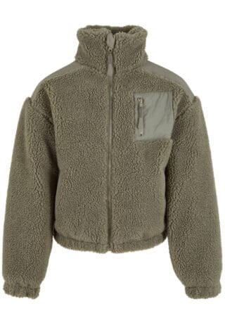 URBAN CLASSICS Winterjacke "Urban Classics Girls Sherpa Mix Jacket" 1 Stk. tlg. ohne Kapuze