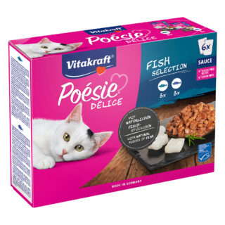 Vitakraft Poésie DéliSauce Mixpaket Pouch 6 x 85 g - Fleisch-Mix