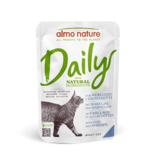 Almo Nature Daily Menu Pouch 6 x 70 g - Kabeljau und Garnelen