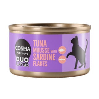 Cosma DUO Layer 6 x 70 g - Thunfischmousse mit Sardinenstückchen