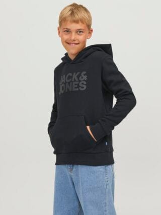 Jack & Jones Junior Kapuzensweatshirt "JJECORP mit Druck, Kängurutasche, pflegeleicht", Baumwollmischung, regular fit