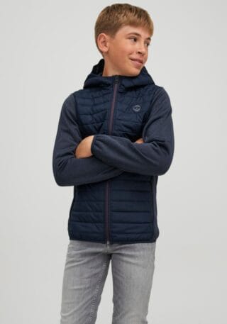 Jack & Jones Junior Steppjacke "JJEMULTI wärmt, winddicht, wasserdicht, gesteppt" mit Kapuze Farbeinsatz, modisch, regular fit, Kapuze