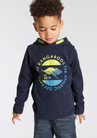 KangaROOS Langarmshirt "Shirt für kleine Jungen" Kapuzenshirt mit Print