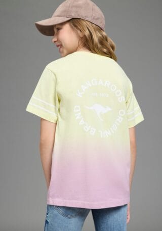 KangaROOS T-Shirt "Kangaroos mit trendigem Farbverlauf" kurzärmelig, bequeme Passform, mit Logodruck, Rundhalsausschnitt