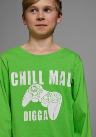 KIDSWORLD Langarmshirt "CHILL MAL DIGGA" Langarm, Basic-Passform, mit peppigem Aufdruck