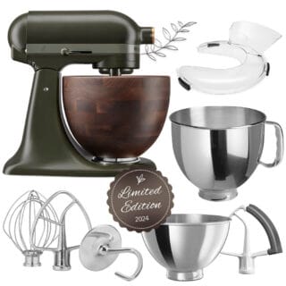 KitchenAid 5KSM180WSEEG Evergreen mit WalnussBowl & EXTRA Schüsseln