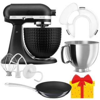 KitchenAid Artisan 4,8L 5KSM156CXEBK mit Extra-Bowl und GRATIS KitchenAid Pfanne