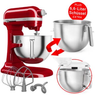 KitchenAid Artisan 5,6L Küchenmaschine 5KSM60SPX PLUS XXL-Bowl Empire Rot