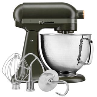 KitchenAid Artisan 5KSM180 Evergreen mit Design-Bowl Hammered Metal