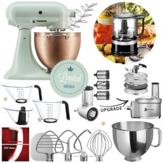 KitchenAid Artisan 5KSM180LE*LB ltd. Veggie Back-Set mit KupferBowl + 5K5THSBP