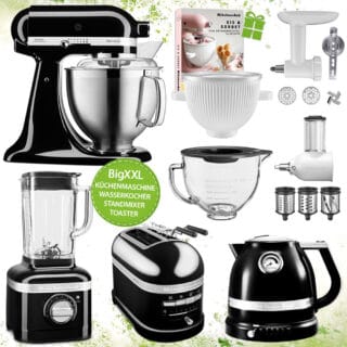 KitchenAid Artisan 5KSM185PSEOB BigXXL mit Toaster, Wasserkocher + Standmixer