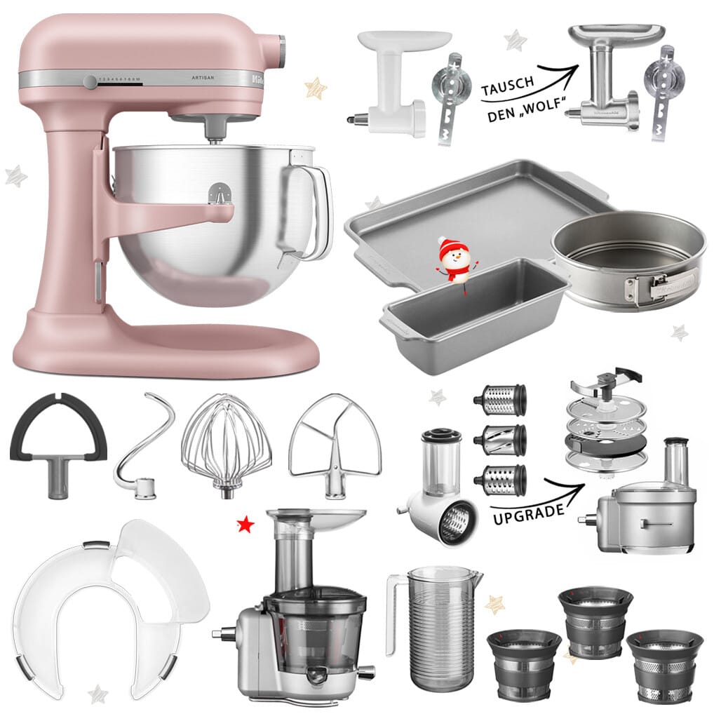 KitchenAid Artisan 6,6L 5KSM70SHX Mega-Winter-Set Altrosa