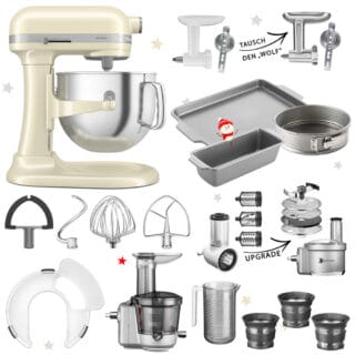 KitchenAid Artisan 6,6L 5KSM70SHX Mega-Winter-Set Creme