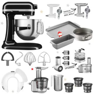 KitchenAid Artisan 6,6L 5KSM70SHX Mega-Winter-Set Onyx Schwarz