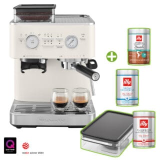 KitchenAid Artisan Espressomaschine + Mühle Porcelain White Plus Probier-Set