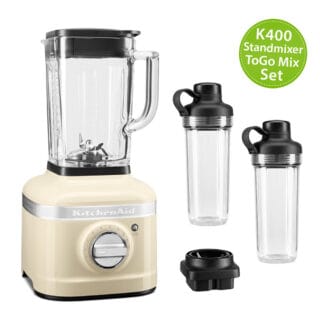KitchenAid Artisan K400 Standmixer 5KSB4026 ToGo Mix-Set Creme/Mandel