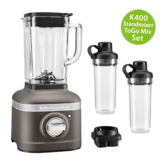 KitchenAid Artisan K400 Standmixer 5KSB4026 ToGo Mix-Set Imperial Grey