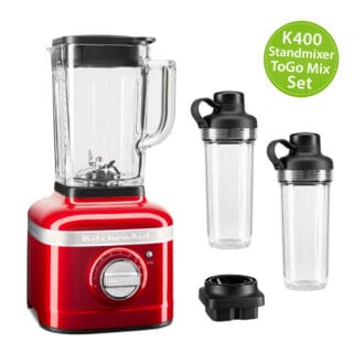 KitchenAid Artisan K400 Standmixer 5KSB4026 ToGo Mix-Set Liebesapfelrot