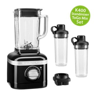 KitchenAid Artisan K400 Standmixer 5KSB4026 ToGo Mix-Set Onyx Schwarz